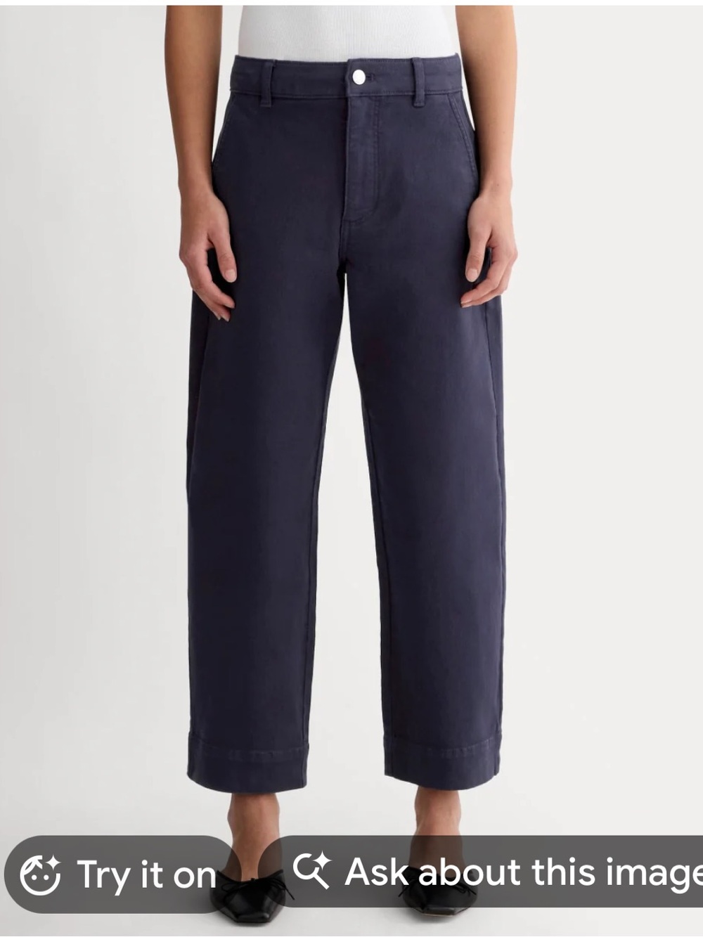 Everlane Wide Leg Pants in Navy